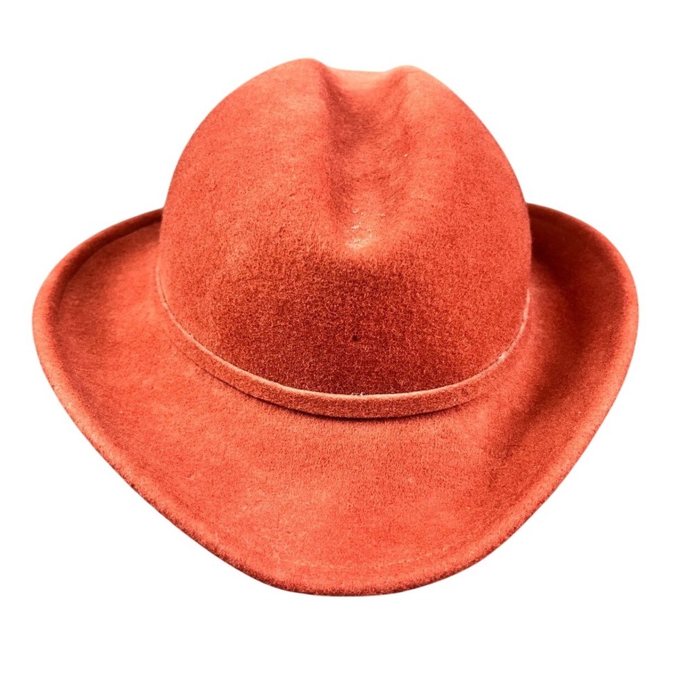 Sonni San Francisco Vintage Rust Orange 100% Wool Felt Hat Made in USA